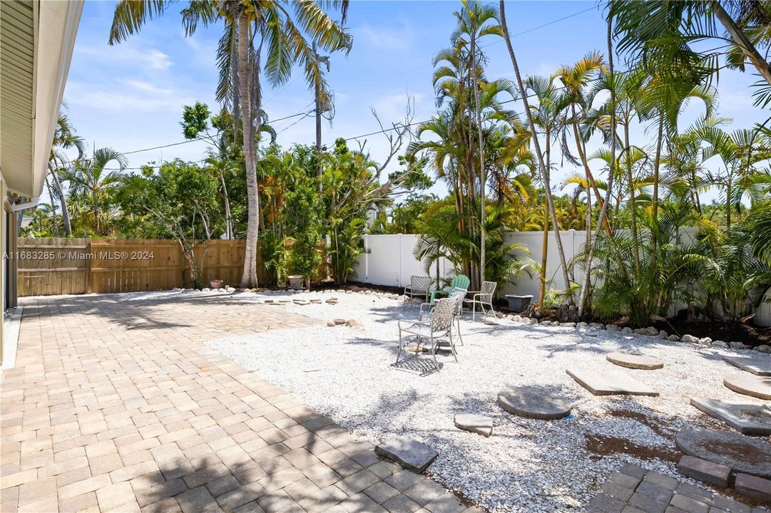 Very large backyard, fenced for privacy your own little compound in the heart of the island!