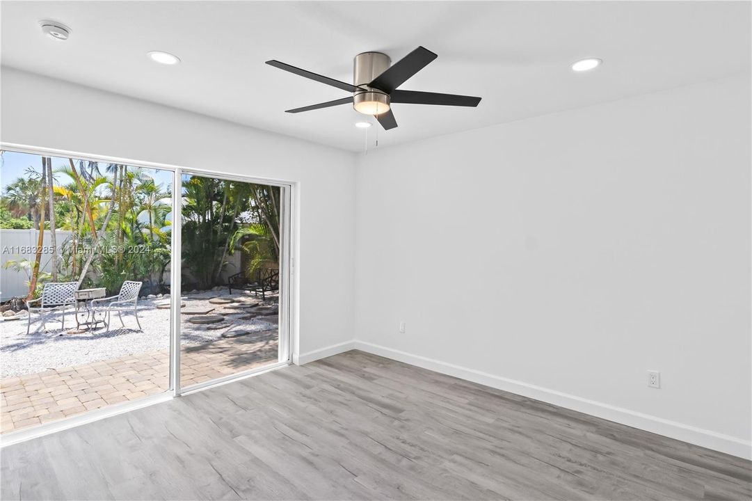 HUGE master bedroom with the most glorious views of the back yard and extended patio