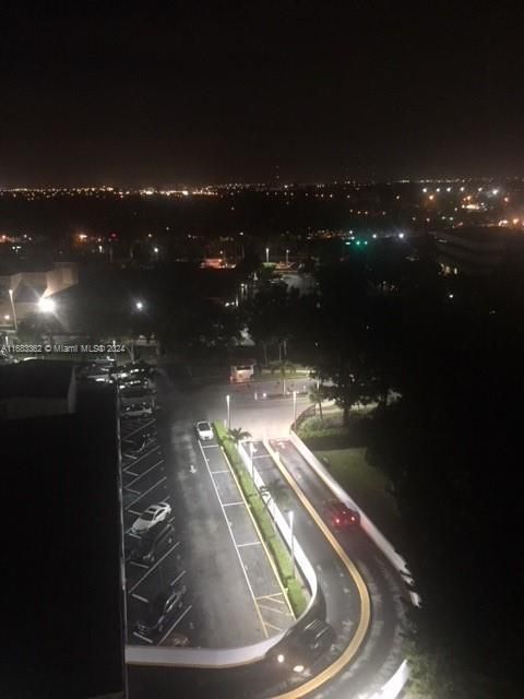 View from one of the rooms at night time.