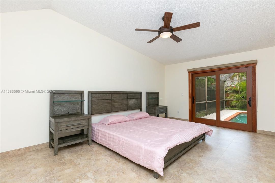 master bedroom with pool access