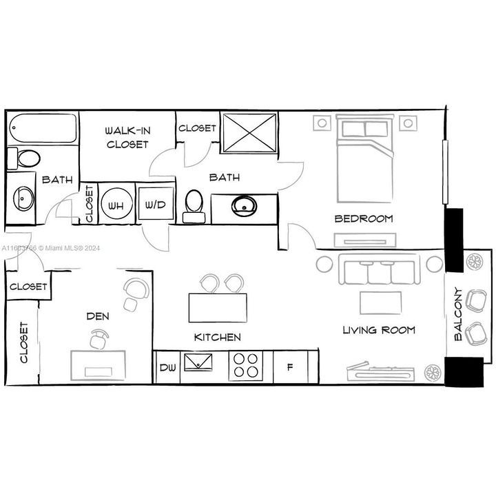 For Rent: $2,863 (1 beds, 1 baths, 1003 Square Feet)