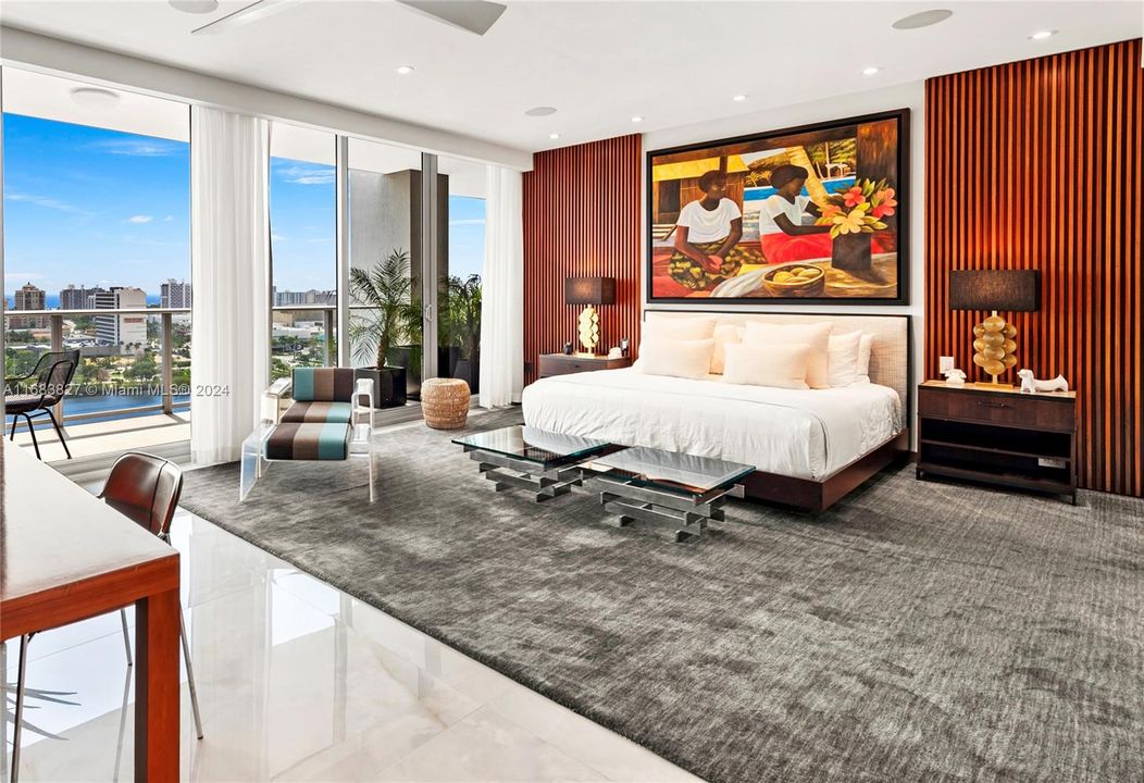 Expansive Primary Suite with Ocean, Intracoastal & Middle River Views