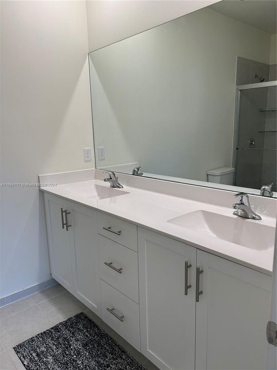 Master bathroom with two sinks