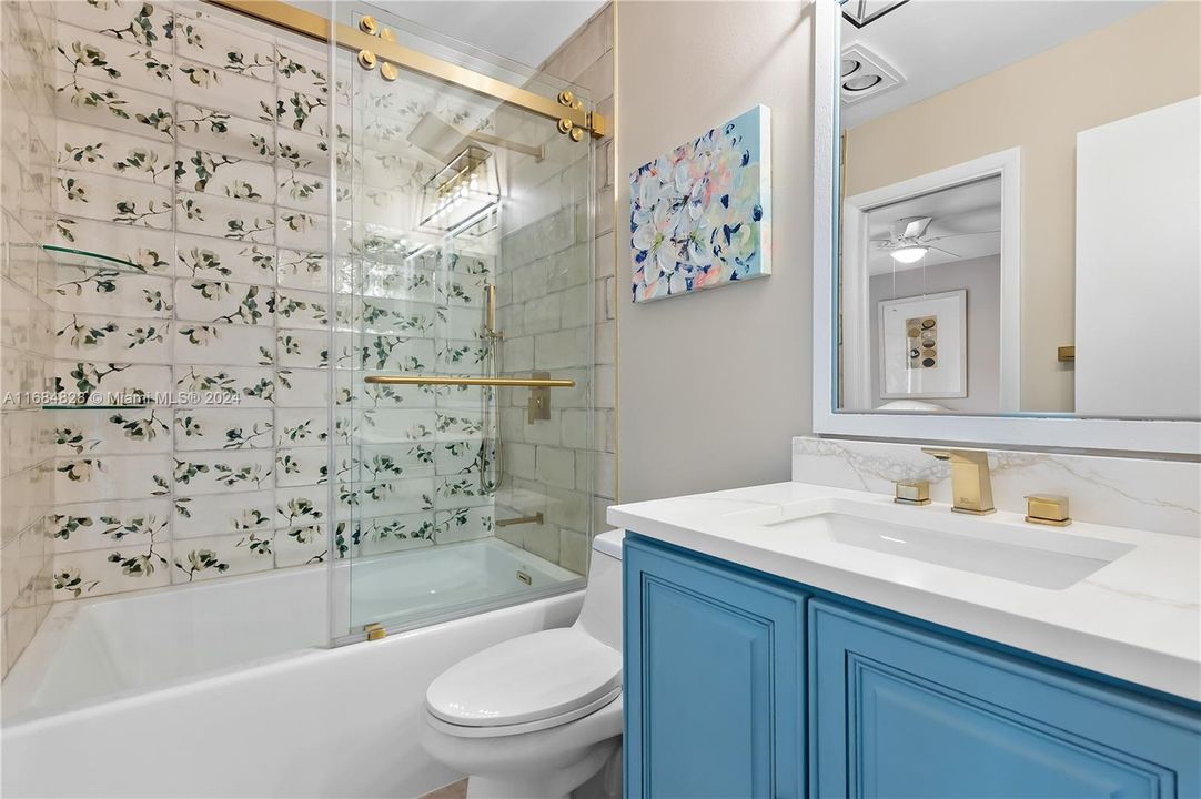 2nd bathroom with stunning imported Spanish tile