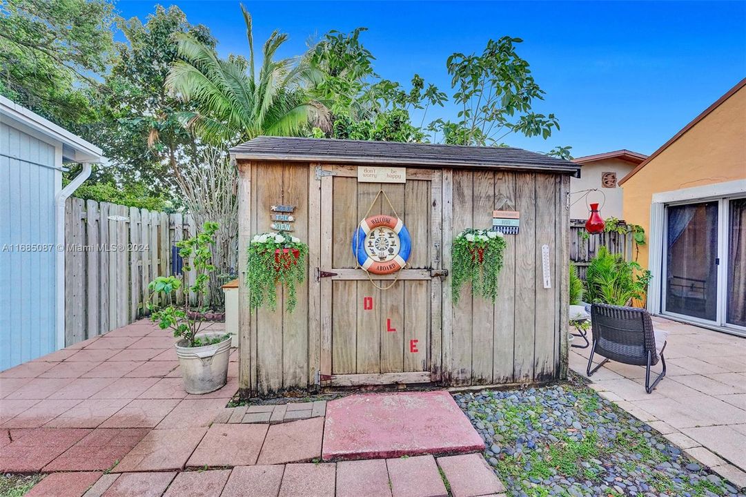 Shed in court yard