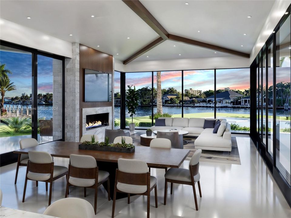 Stylish dining area with open views, creating a perfect setting for gatherings with natural light