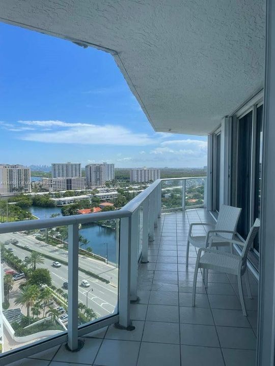 Large Balcony with Beautiful East (ocean) and West (Intercoastal) Views 180 deg.