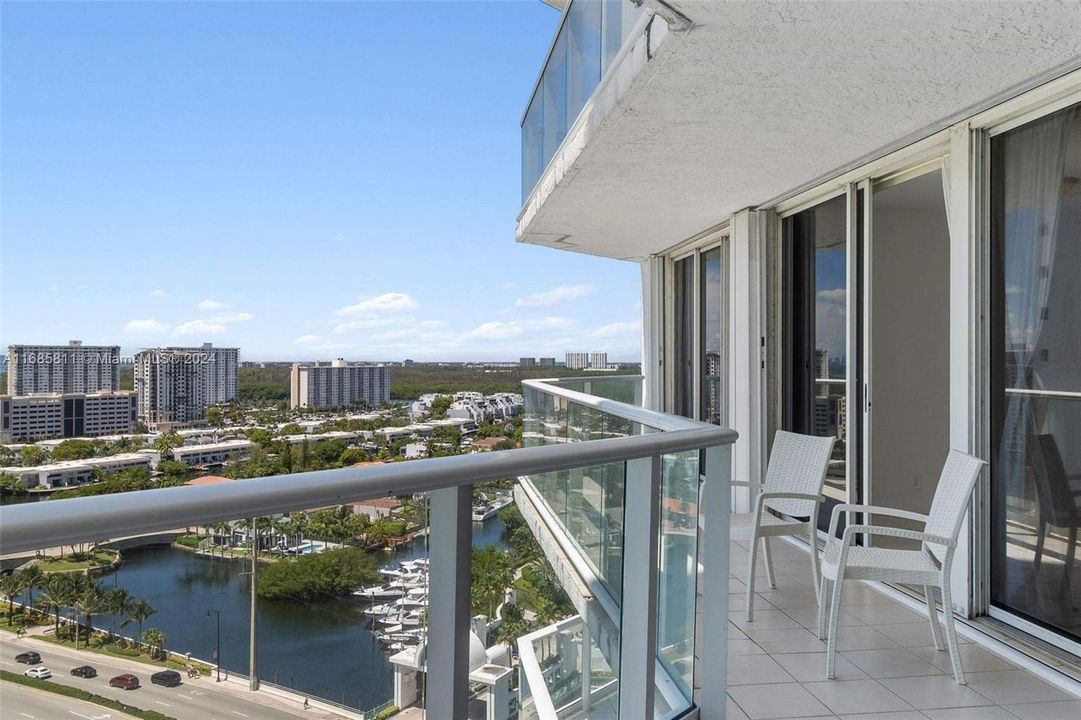 Large Balcony with Beautiful East (ocean) and West (Intercoastal) Views 180 deg.