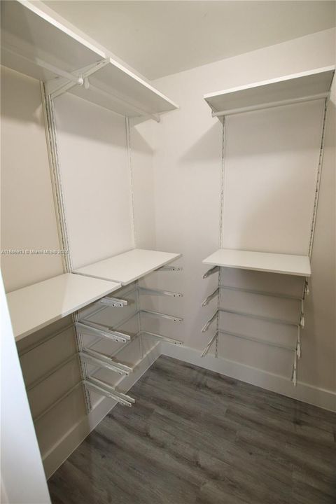 Walk-in closet in bedroom