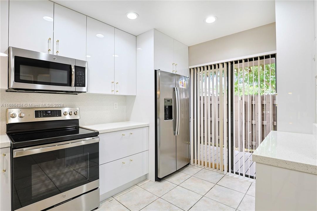 Kitchen with deck view