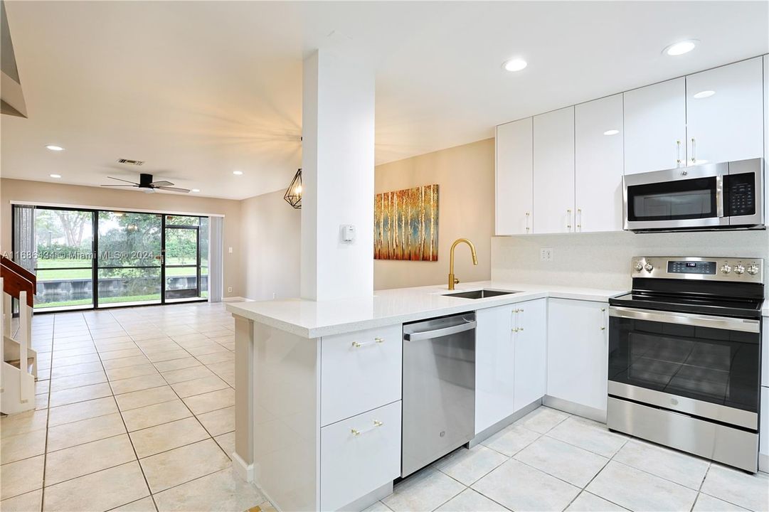 Kitchen dining, living area