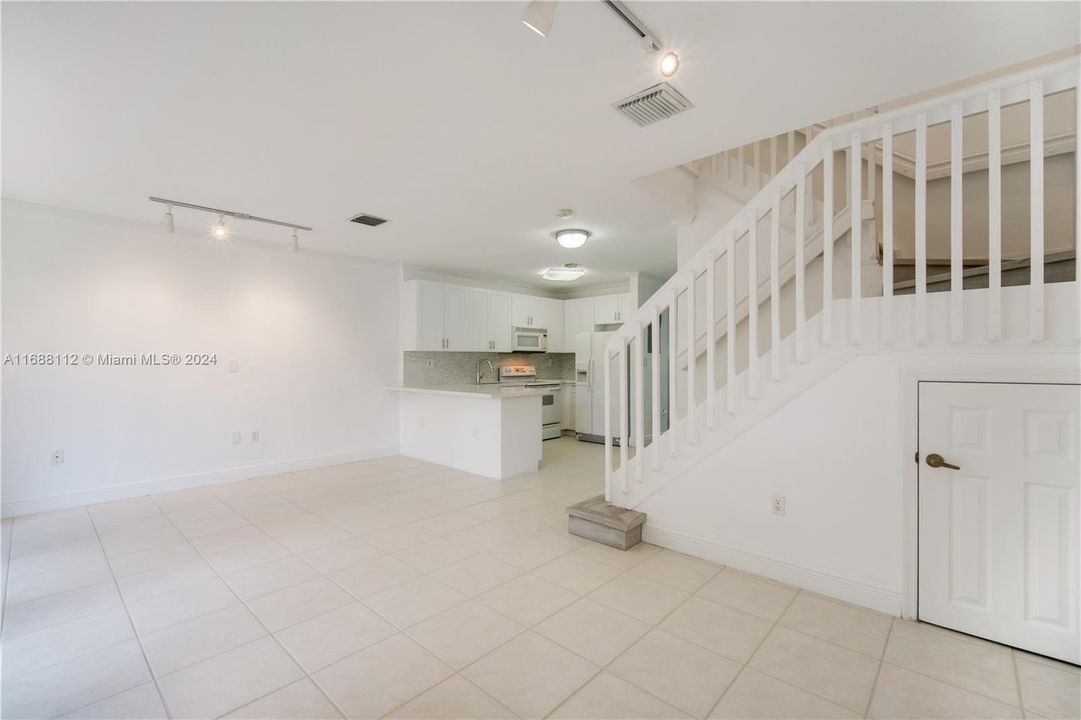 Living room and dining room