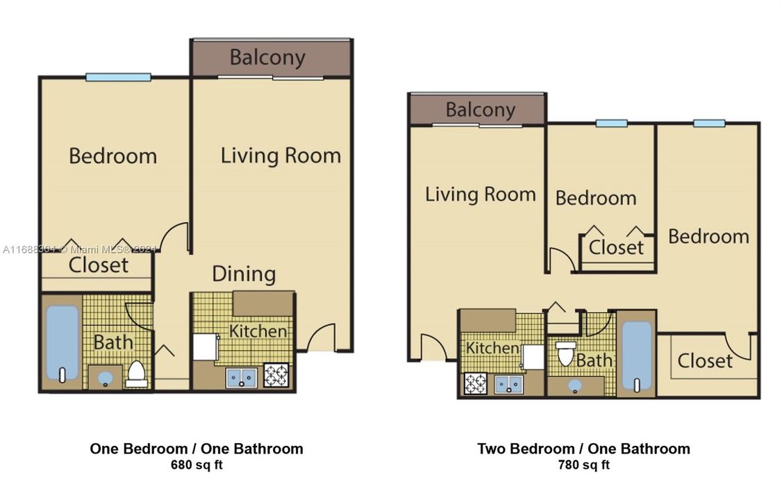 For Rent: $2,495 (2 beds, 1 baths, 780 Square Feet)