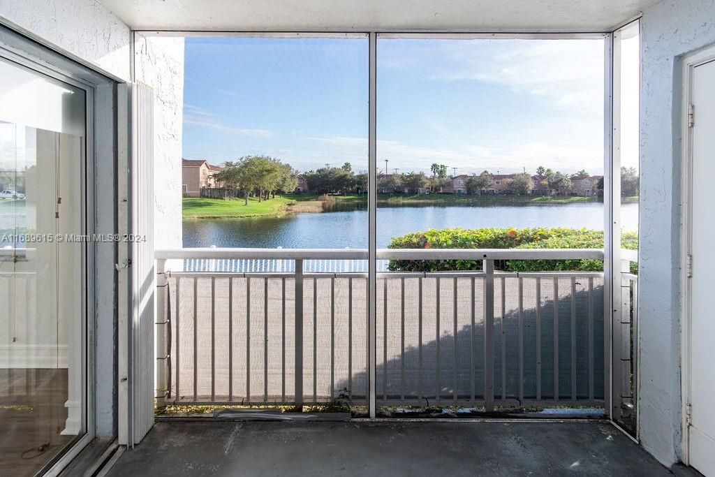 Balcony and laundry room to the right