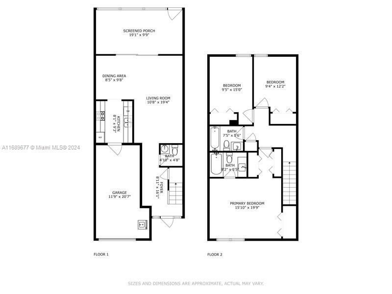 COMBO FLOOR PLANS DEPICTING BOTH DOWNSTAIRS AND UPSTAIRS