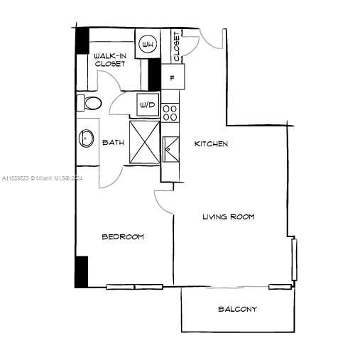 For Rent: $3,352 (1 beds, 1 baths, 728 Square Feet)