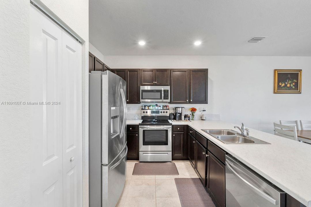 Kitchen with view of pantry