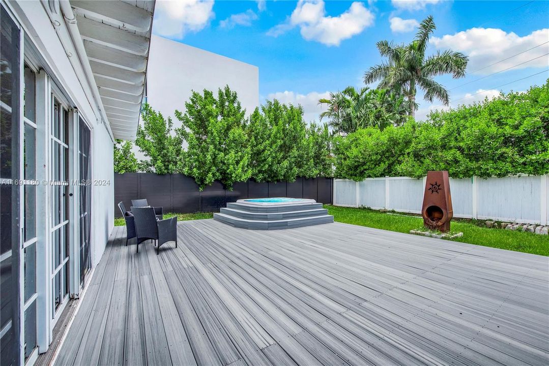 Patio and spa area