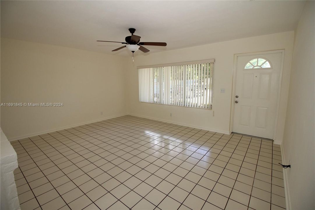 Front entry into living room.