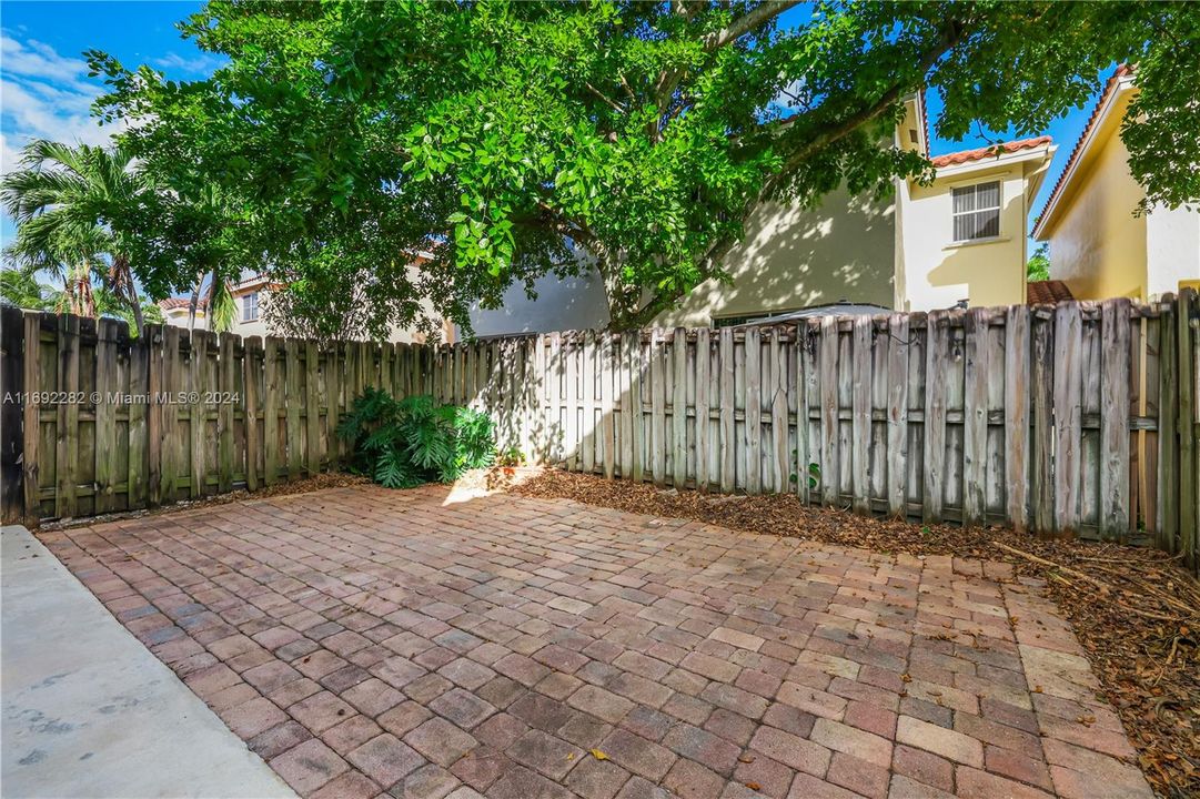 Fenced patio.