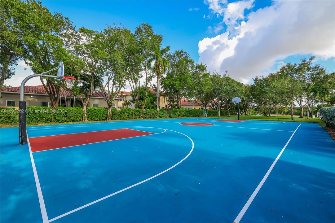 Basketball courts.