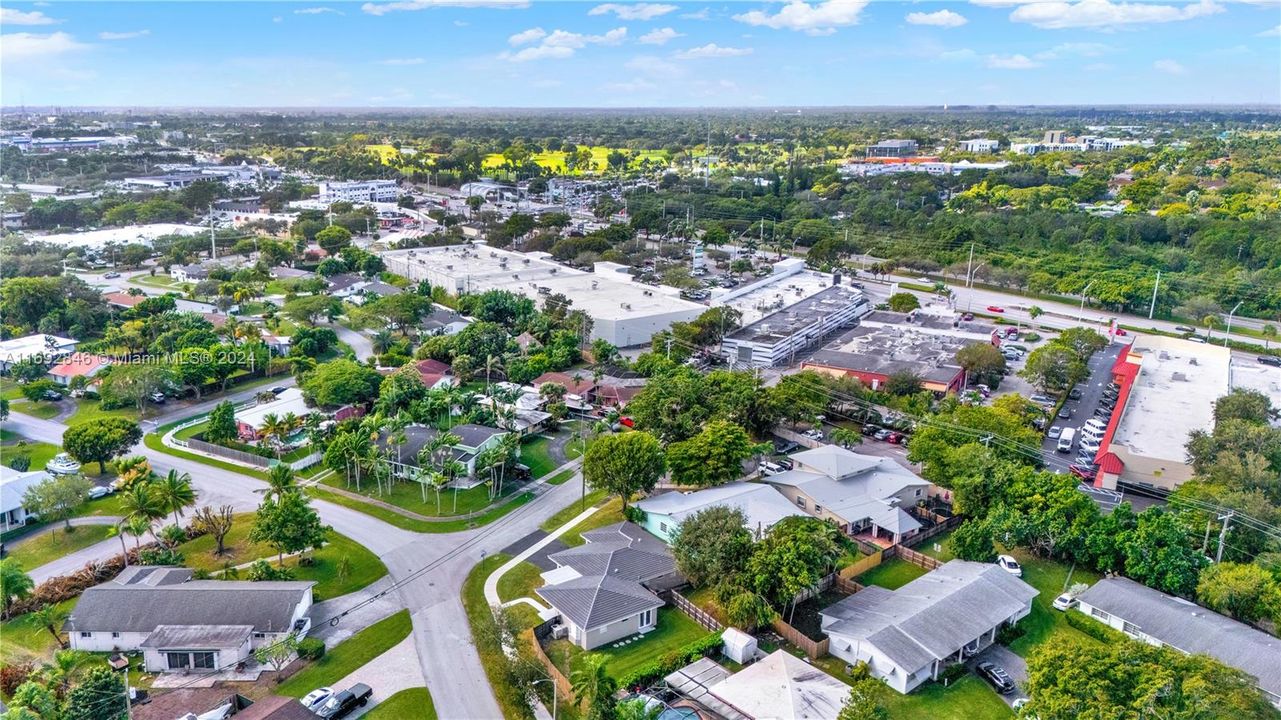 Aerial view to the back of the duplex