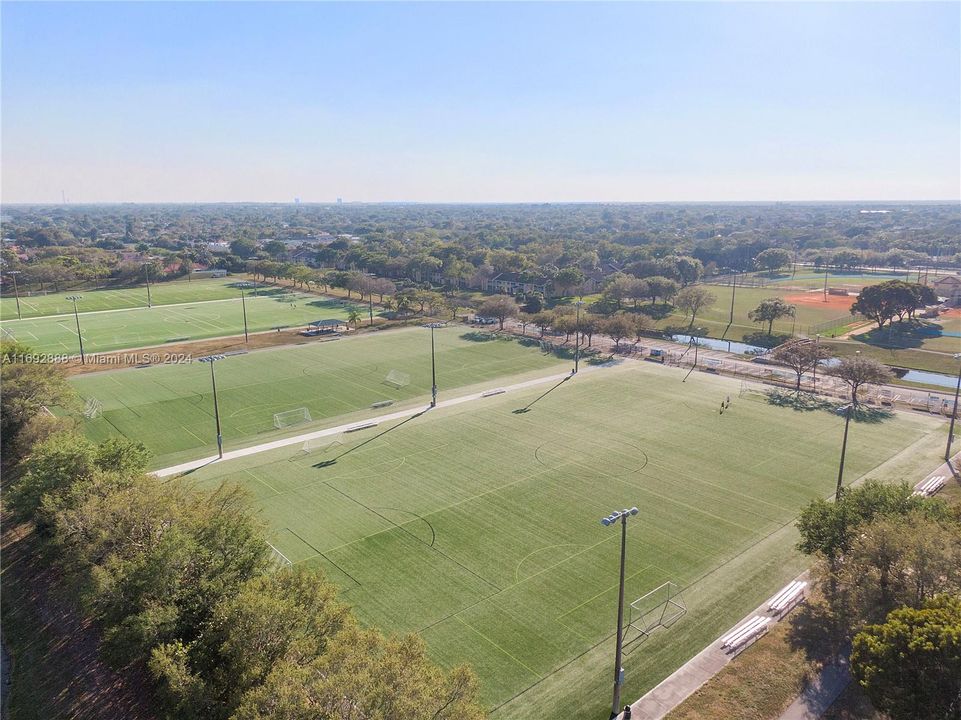 Soccer field across the street