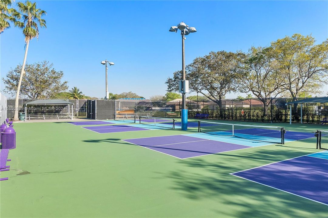 Pickleball court at park across the street