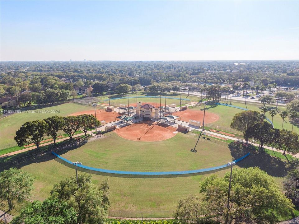 Softball fields across the street