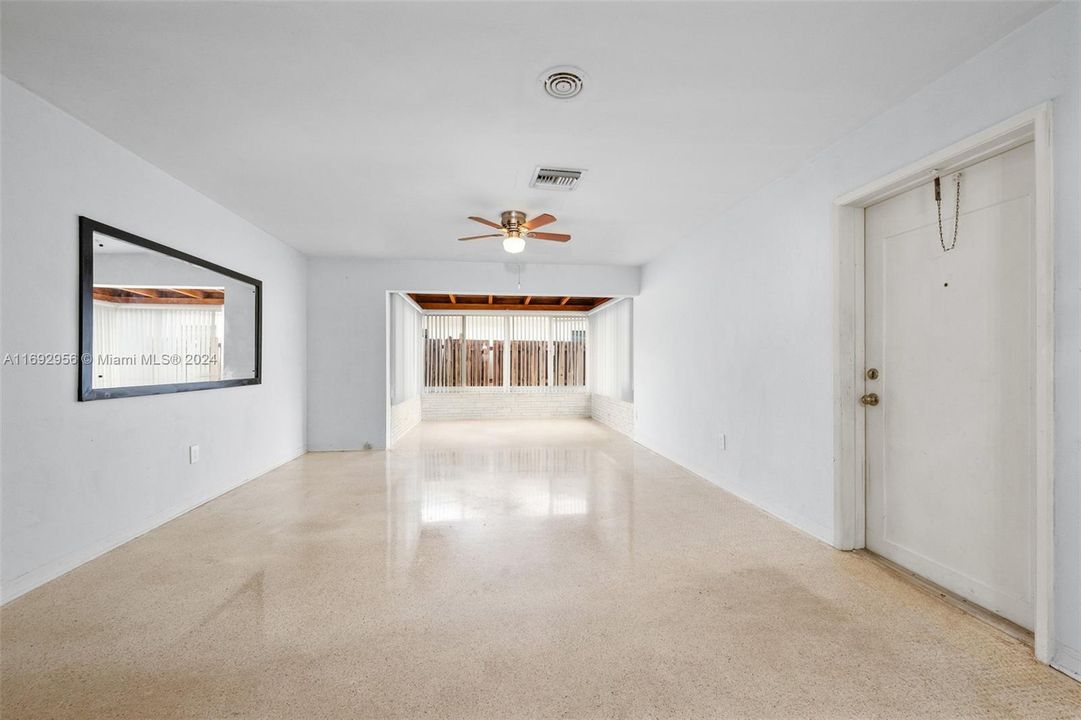 Living Room with impact windows