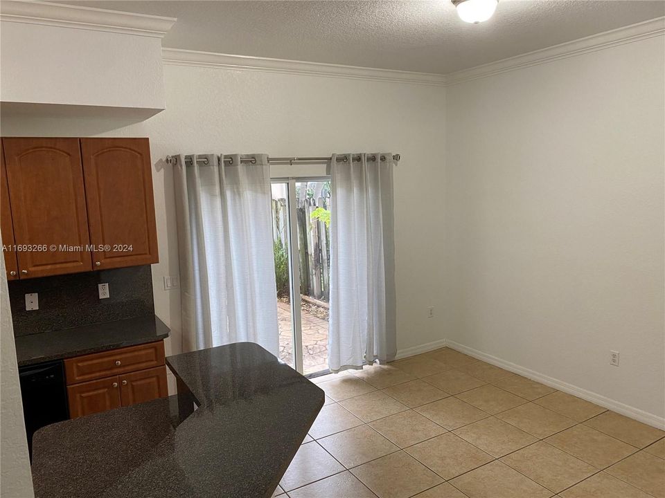 Kitchen counter and dining area