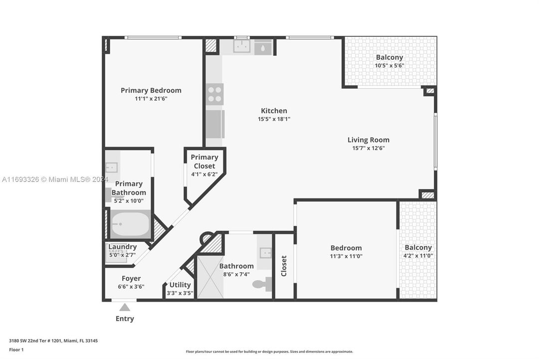 For Sale: $485,000 (2 beds, 2 baths, 1134 Square Feet)