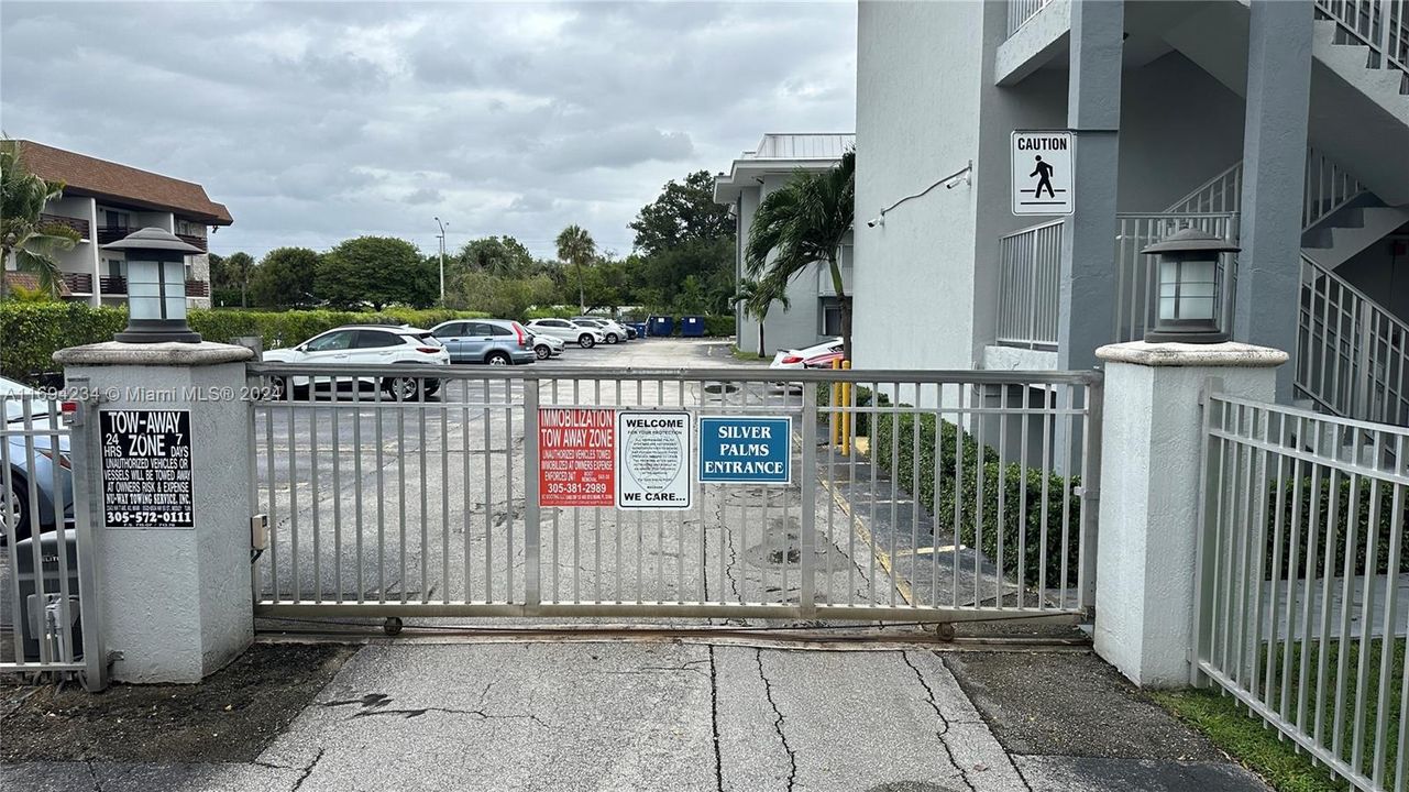 Gated building and secured parking garage