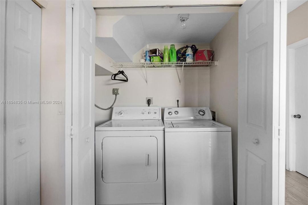 LAUNDRY CLOSET IN KITCHEN