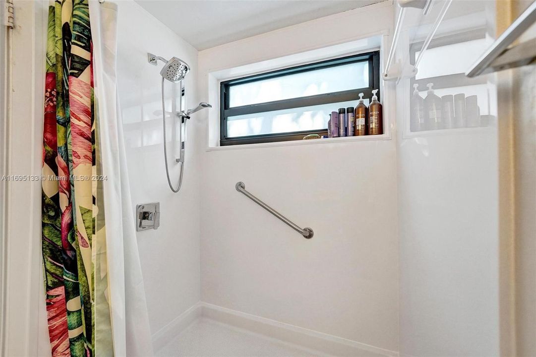 Huge new walk-in shower