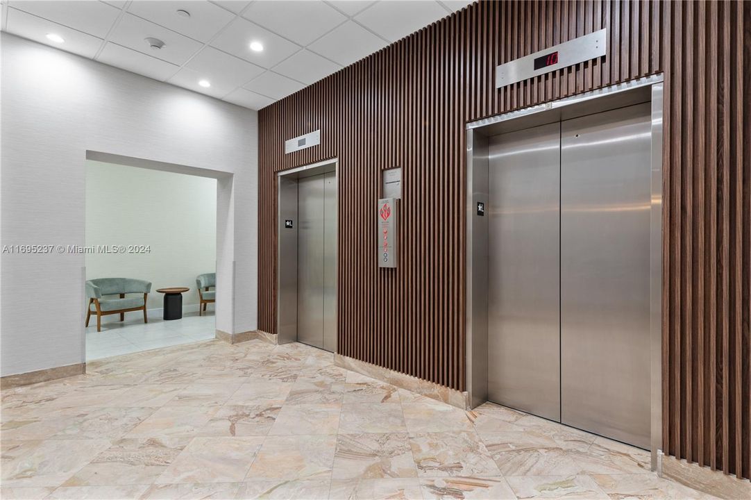 refurbished elevator lobby