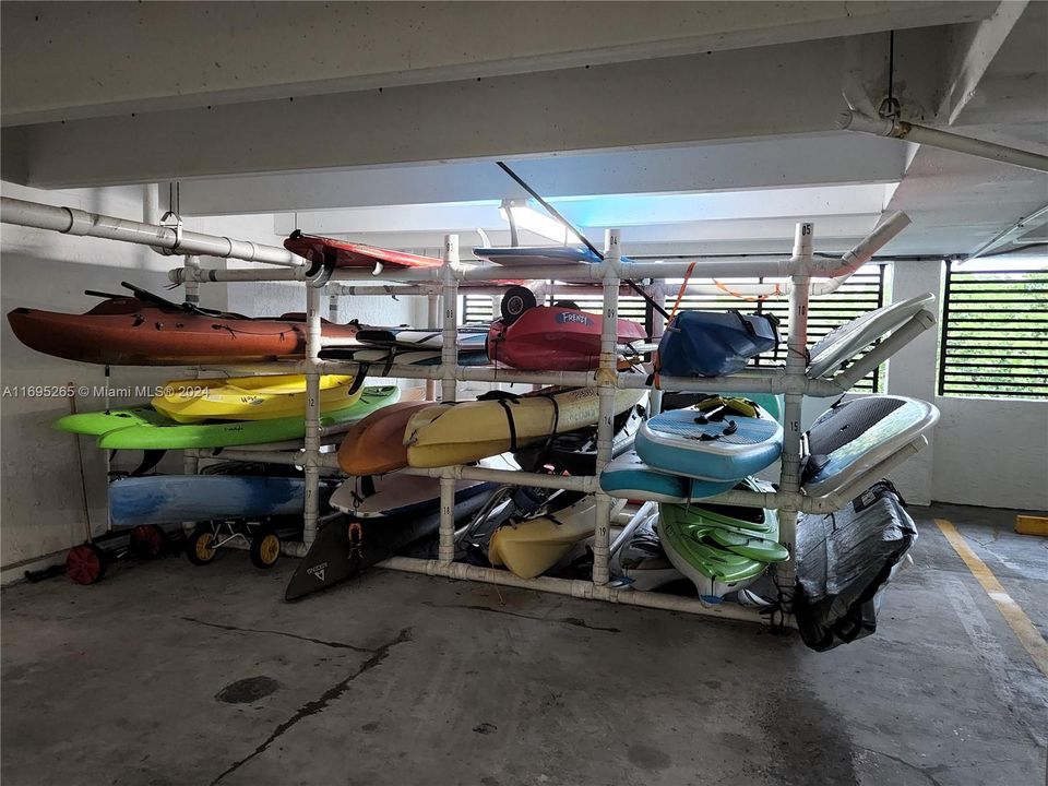 Kayak storage area