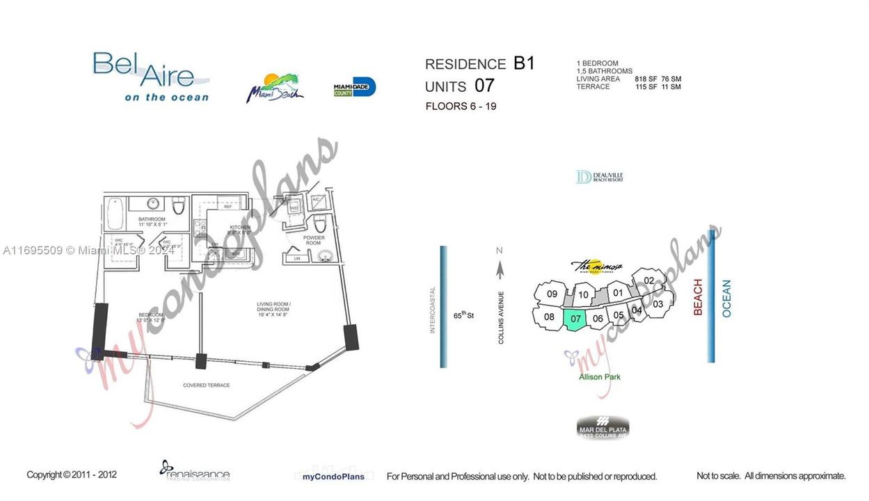 For Sale: $850,000 (1 beds, 1 baths, 818 Square Feet)