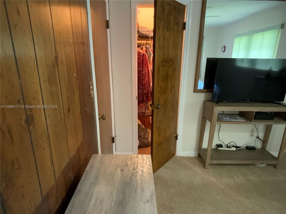 Walk-in closet in master bedroom