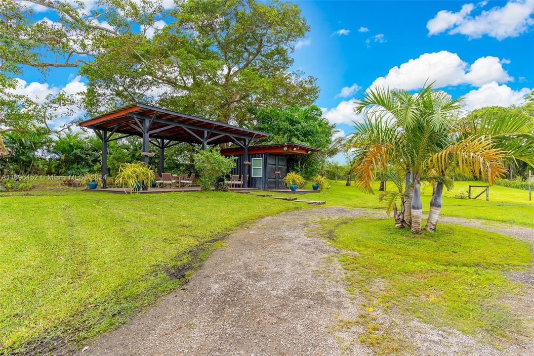 DRIVEWAY TO THE OFFICE SITTING ON THE HIGHEST RIDGE OF THE PROPERTY