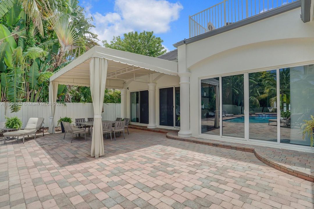 Cabana area off of den and game room.