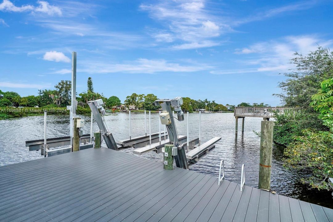 3 wave runner lifts at private dock