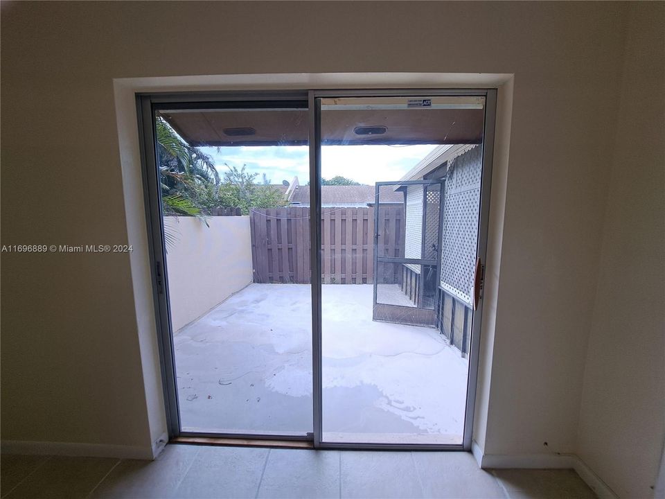 Master bedroom to patio