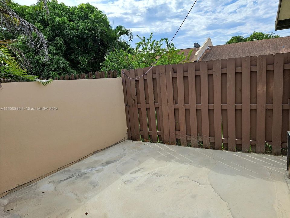 Backyard with exit door