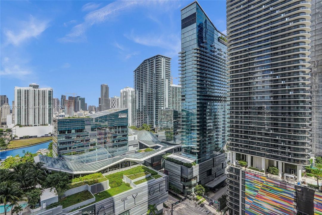 View of the Miami River and Brickell City Center