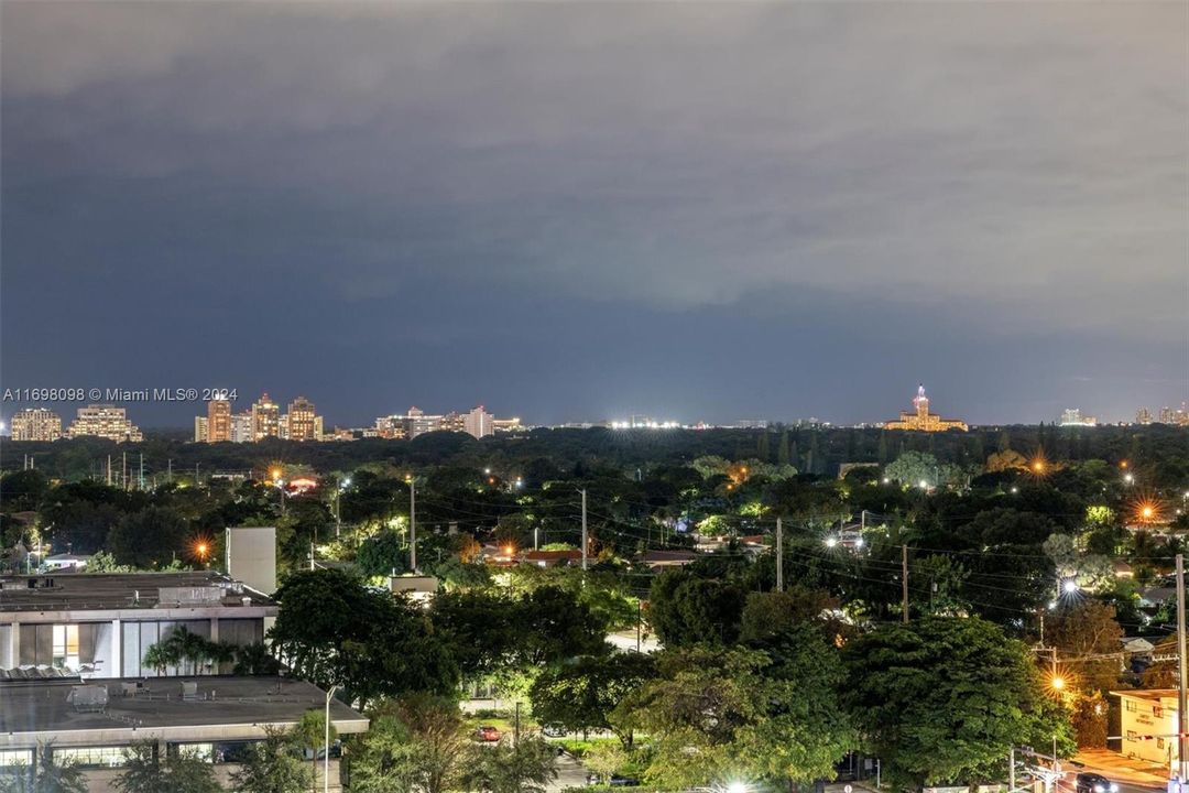 View of Coral Gables at night