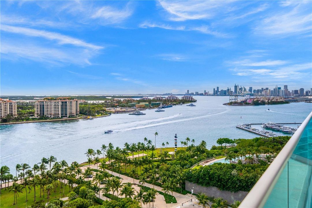 Southern exposure overlooking Government Cut & Fisher Island