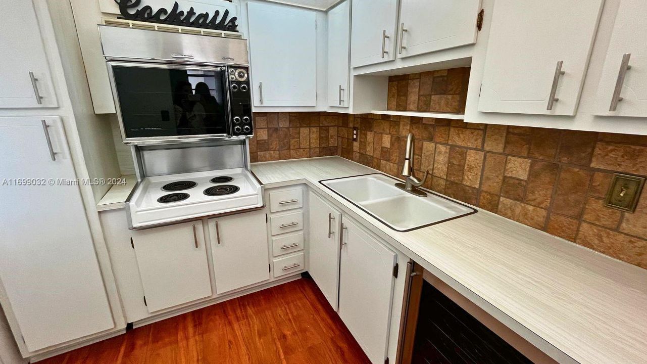 kitchen with wine cooler