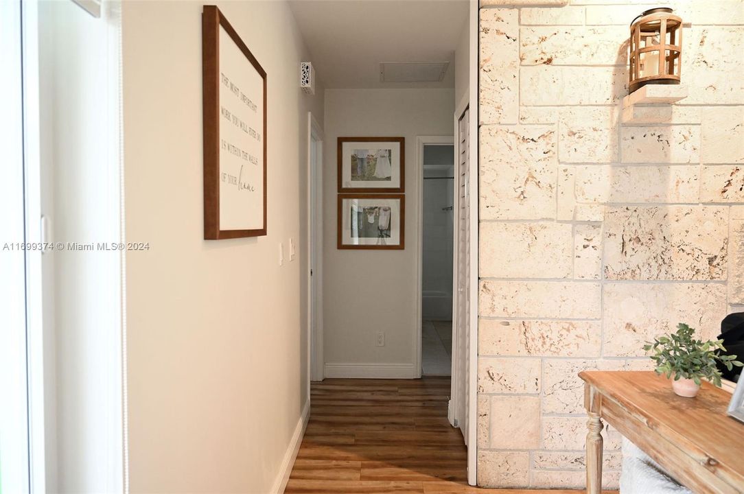 Hallway leading to bedrooms.