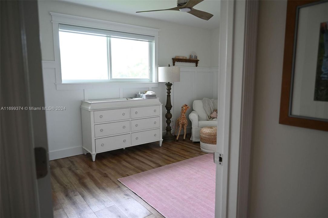 2nd bedroom - custom window casings and wall accents